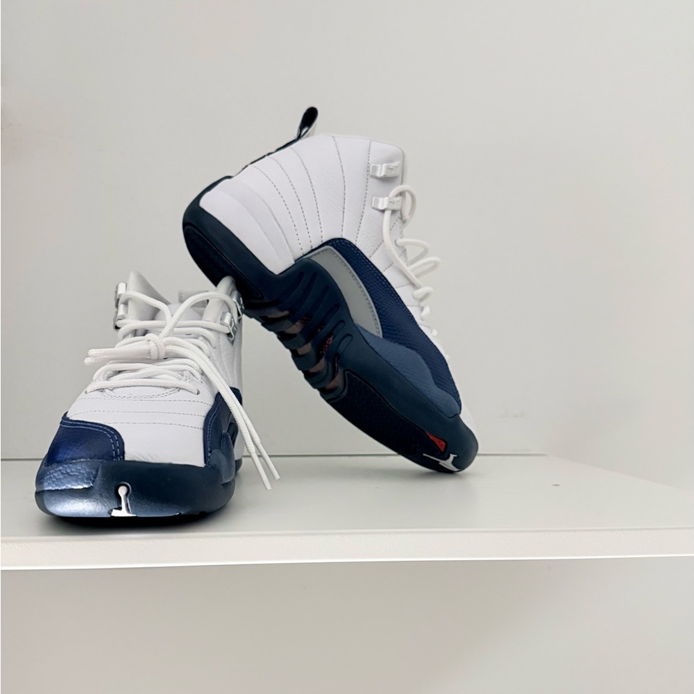 New Jordan Kids White and Navy Sneakers